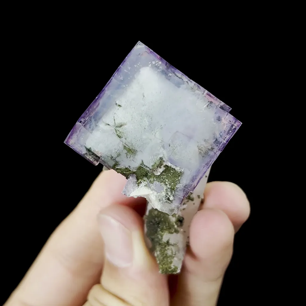 Natural Blue Cubic Fluorite and Quartz Mineral Specimen,High Quality Specimen,YAO GANG XIAN,HUNAN,CHINA(30*30*30mm) - image 4