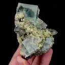 Natural Blue Cubic Fluorite and Quartz Mineral Specimen,High Quality Specimen,YAO GANG XIAN,HUNAN,CHINA(65*70*45mm) - image 1
