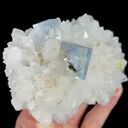 Natural Blue Cubic Fluorite and Quartz, Mineral Specimen:Manaoshan,Hunan (120*80*55MM) - image 3