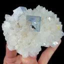 Natural Blue Cubic Fluorite and Quartz, Mineral Specimen:Manaoshan,Hunan (120*80*55MM) - image 5