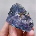 Natural Blue Cubic Fluorite and Quartz, Mineral Specimens: Yaogangxian,Hunan (40*45*40mm) - image 5