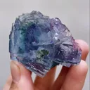 Natural Blue Cubic Fluorite and Quartz, Mineral Specimens: Yaogangxian,Hunan (40*45*40mm) - image 4