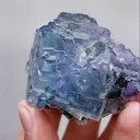 Natural Blue Cubic Fluorite and Quartz, Mineral Specimens: Yaogangxian,Hunan (40*45*40mm) - image 3