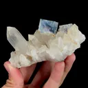 Natural Blue Cubic Fluorite and Quartz, Mineral Specimen:Yaogangxian,Hunan (100*55*55MM) - image 5