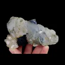 Natural Blue Cubic Fluorite and Quartz, Mineral Specimen:Yaogangxian,Hunan (100*65*30MM) - image 6