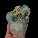 Natural Blue Cubic Fluorite and Quartz, Mineral Specimen:Yaogangxian,Hunan (100*75*100MM) - image 4