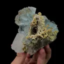 Natural Blue Cubic Fluorite and Quartz, Mineral Specimen:Yaogangxian,Hunan (100*75*100MM) - image 3