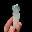 Natural Blue Cubic Fluorite and Quartz, Mineral Specimen:Yaogangxian,Hunan (25*70*20MM) - image 1