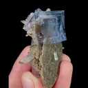 Natural Blue Cubic Fluorite and Quartz, Mineral Specimen:Yaogangxian,Hunan (30*60*30MM) - image 3