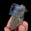 Natural Blue Cubic Fluorite and Quartz, Mineral Specimen:Yaogangxian,Hunan (30*60*30MM) - image 1
