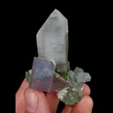 Natural Blue Cubic Fluorite and Quartz, Mineral Specimen:Yaogangxian,Hunan (35*60*30MM) - image 5