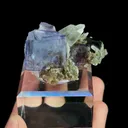 Natural Blue Cubic Fluorite and Quartz, Mineral Specimen:Yaogangxian,Hunan (45*30*25MM) - image 5