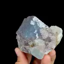 Natural Blue Cubic Fluorite and Quartz, Mineral Specimen:Yaogangxian,Hunan (80*55*50MM) - image 3