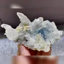 Natural Blue Cubic Fluorite and Quartz Symbiosis comes from Yaogangxian,China 95*50*45MM - image 1