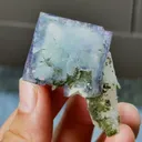 Natural Blue Cubic Fluorite and Quartz Symbiosis comes from Yaogangxian,Hunan 30*30*30MM - image 1