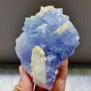 Natural Blue Cubic Fluorite and Siderite and Quartz Symbiosis comes from Yindu,Inner Mongolia 70*35*85MM - image 1