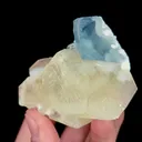 Natural Blue Cubic Fluorite and Yellow Calcite, Mineral Specimen:Fujian,China (60*65*35MM) - image 4