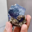 Natural Blue Cubic Fluorite coexists with Jamstenite and Mica comes from Yaogangxian,Hunan 50*60*40MM - image 3