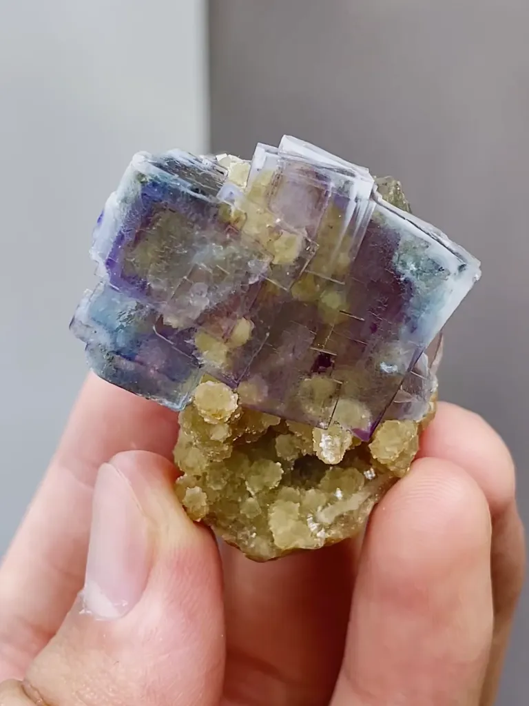 Natural Blue Cubic Fluorite coexists with Mica comes from Yaogangxian,Huann 30*40*30MM - image 3
