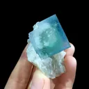 Natural  Blue Cubic Fluorite coexists with Smoky Quartz comes from Xianghualing,Hunan 50*30*47MM - image 3