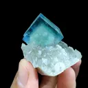 Natural  Blue Cubic Fluorite coexists with Smoky Quartz comes from Xianghualing,Hunan 50*30*47MM - image 2