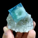 Natural  Blue Cubic Fluorite coexists with Smoky Quartz comes from Xianghualing,Hunan 50*30*47MM - image 4