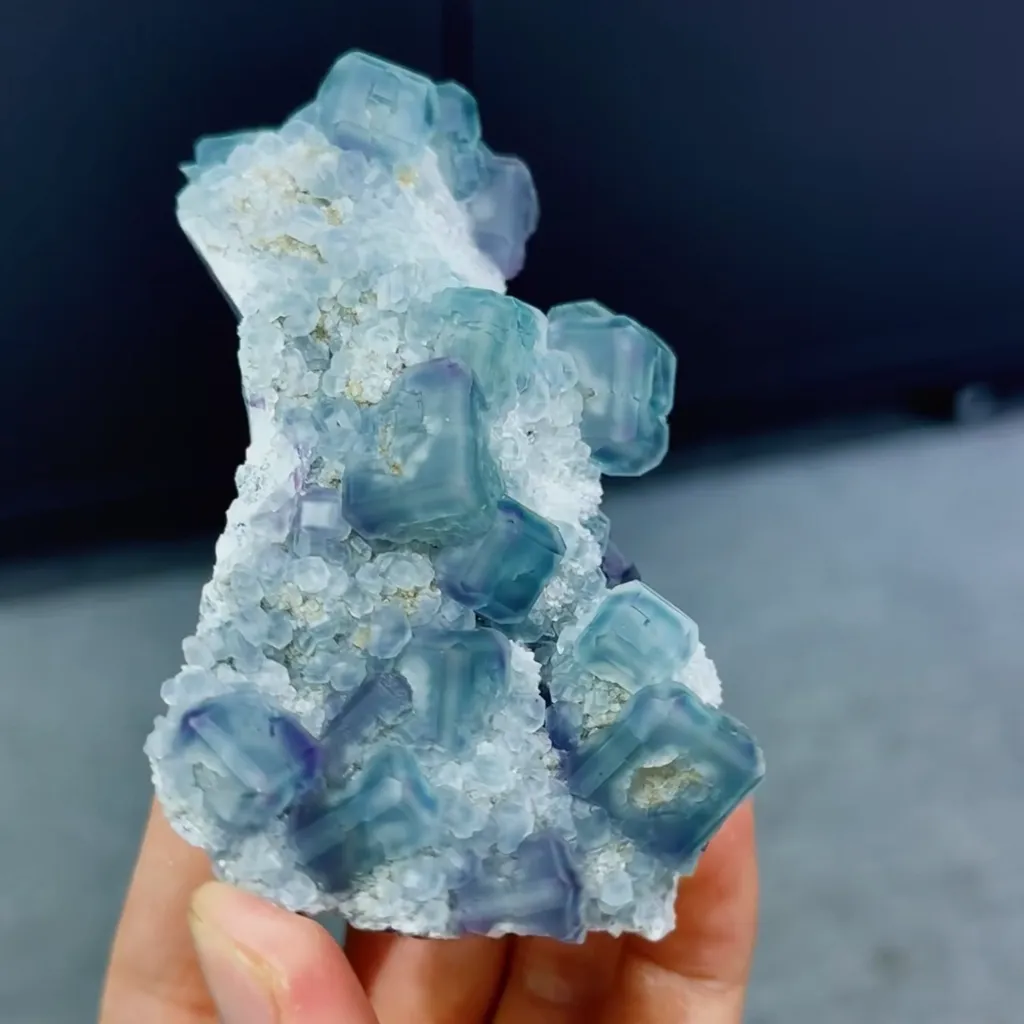 Natural Blue Cubic Fluorite comes from Fujian,China 90*60*30MM - image 2