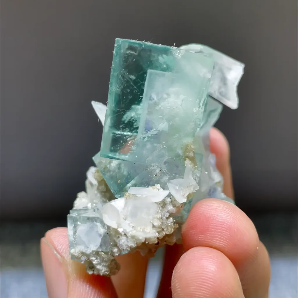 Natural Blue Cubic Fluorite comes from Xianghualing,Hunan 40*25*40MM - image 3