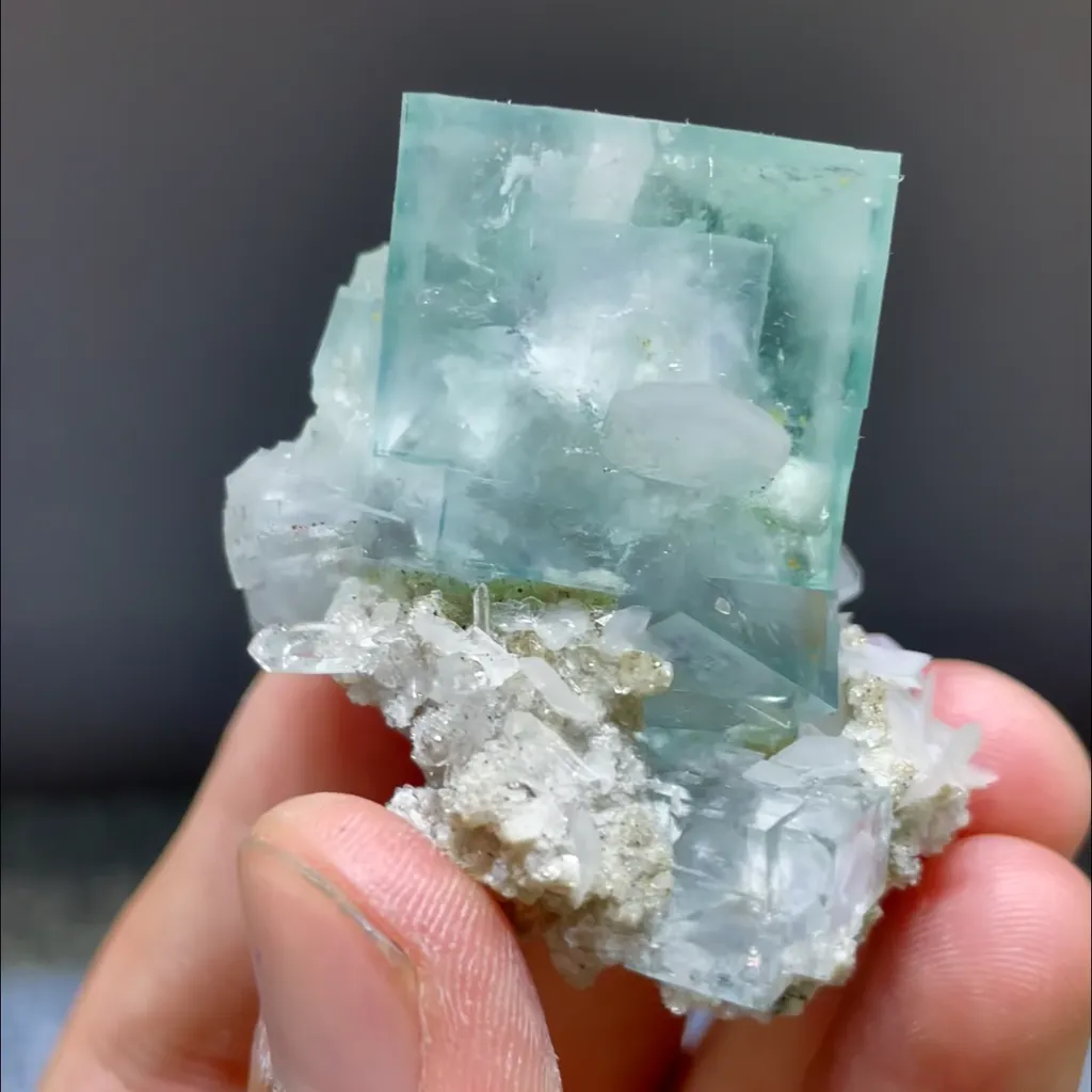 Natural Blue Cubic Fluorite comes from Xianghualing,Hunan 40*25*40MM - image 5