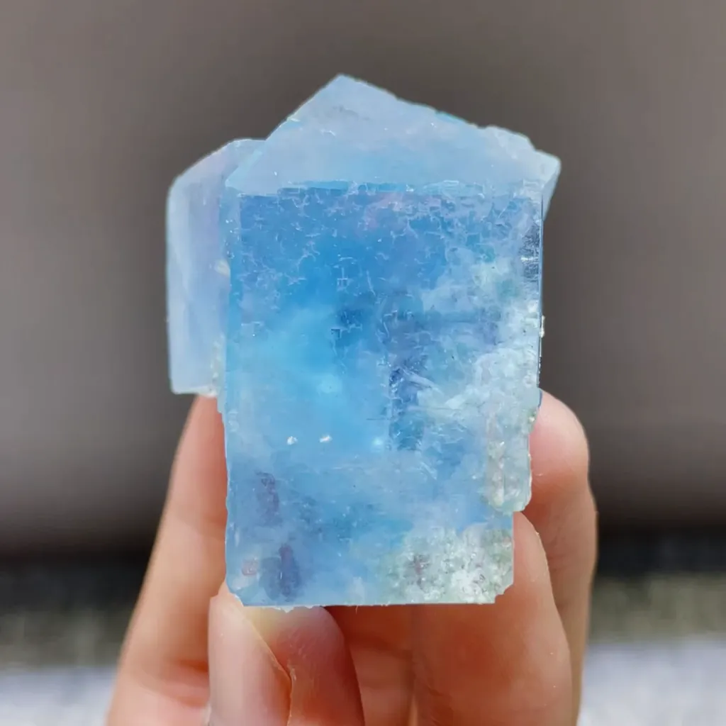 Natural Blue Cubic Fluorite comes from Yaogangxian,China 40*50*40MM image