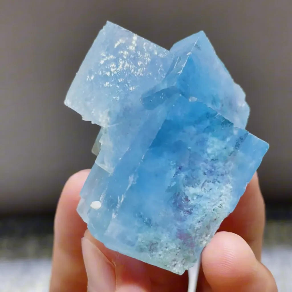 Natural Blue Cubic Fluorite comes from Yaogangxian,China 40*50*40MM - image 2