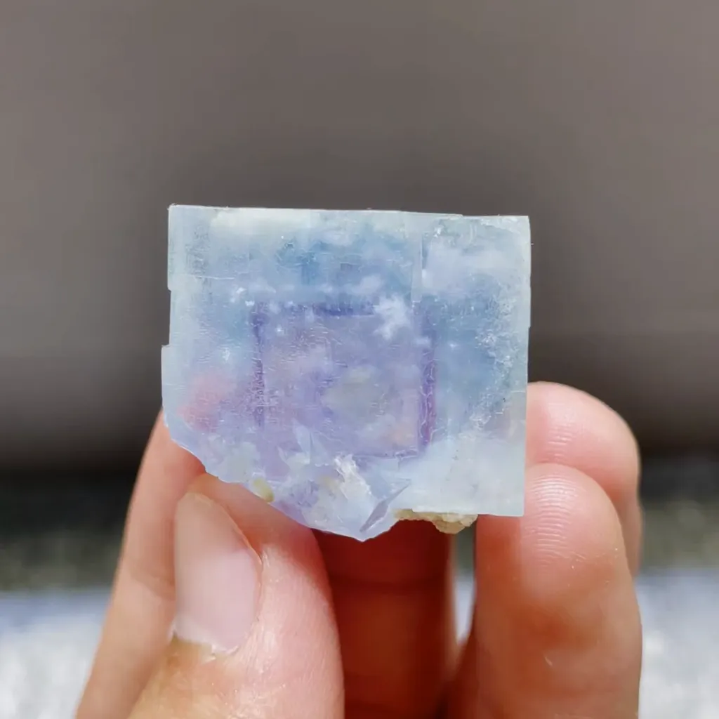 Natural Blue Cubic Fluorite comes from Yaogangxian,Hunan 30*25*20MM image