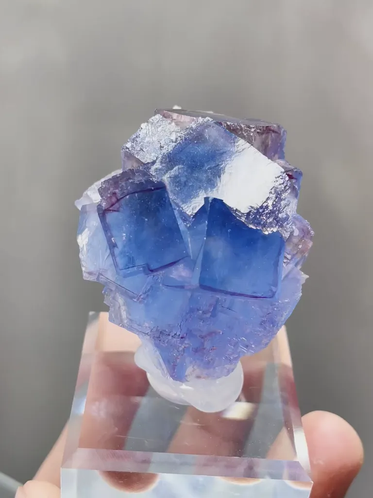 Natural Blue Cubic Fluorite comes from Yaogangxian,Hunan 40*38*40MM image