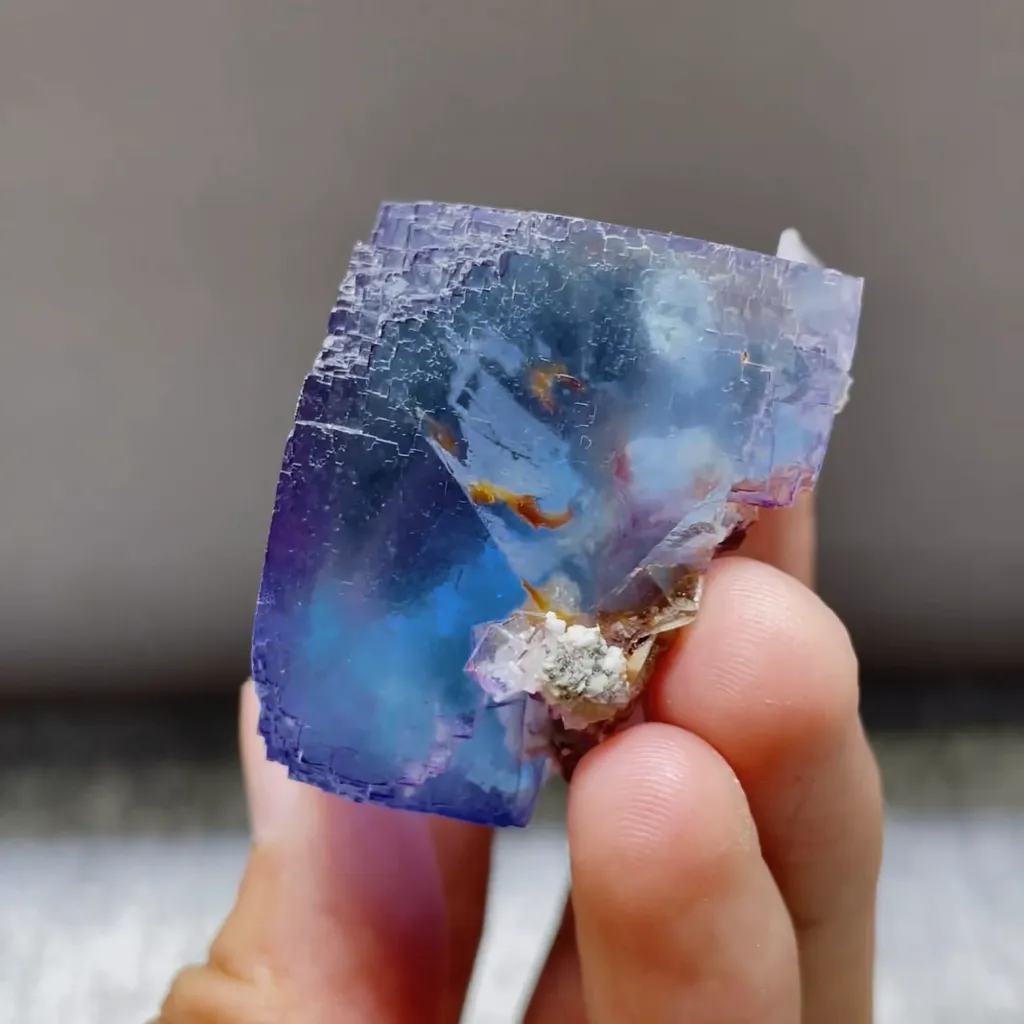 Natural Blue Cubic Fluorite comes from Yaogangxian,Hunan 40*40*30MM - image 2