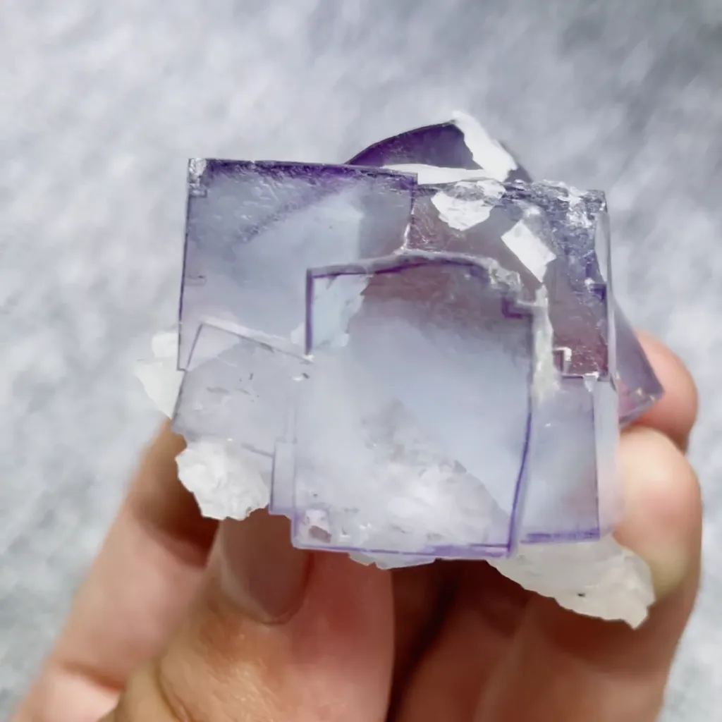 Natural Blue Cubic Fluorite comes from Yaogangxian,Hunan 40*50*25MM - image 2