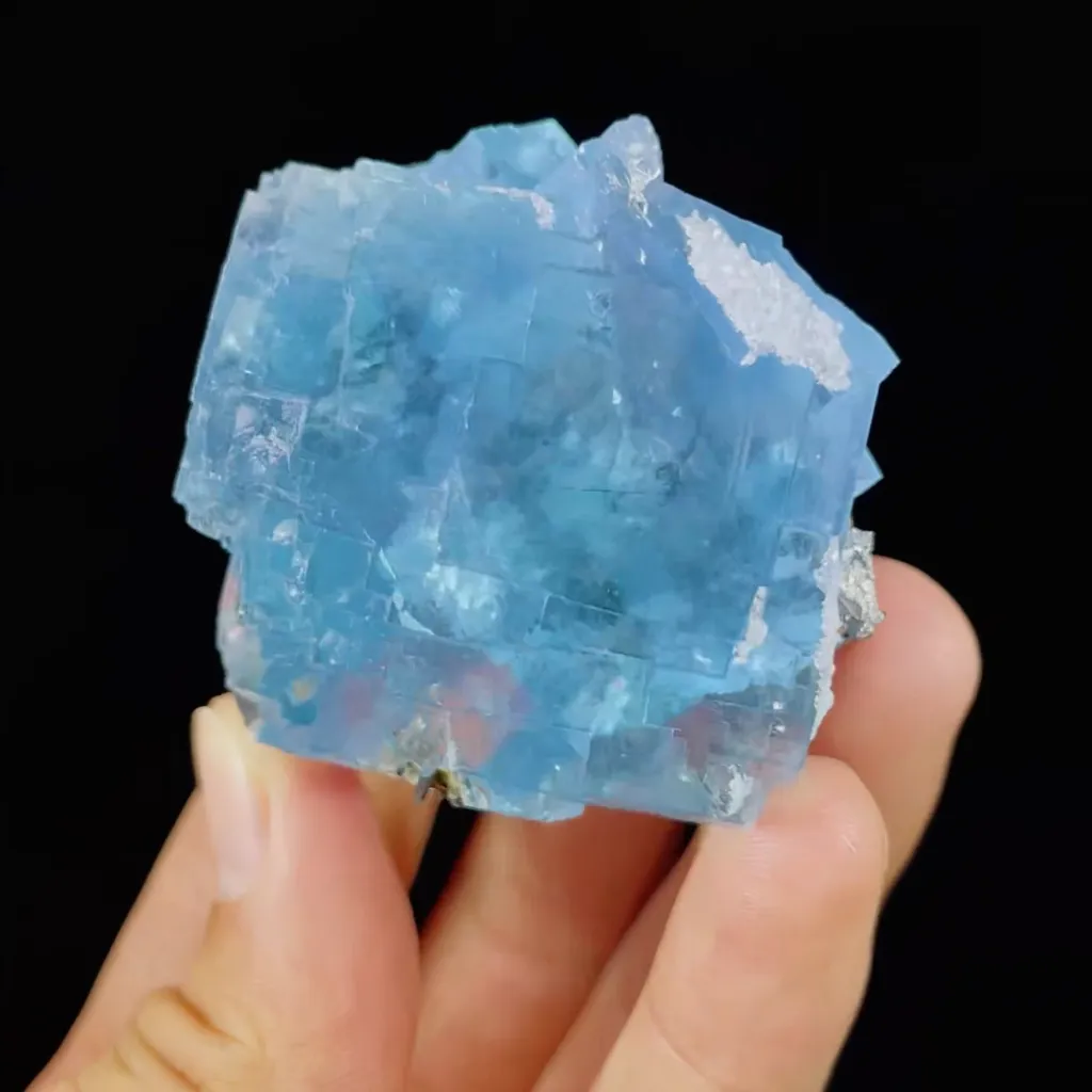 Natural Blue Cubic Fluorite comes from Yaogangxian,Hunan 45*50*45MM - image 3