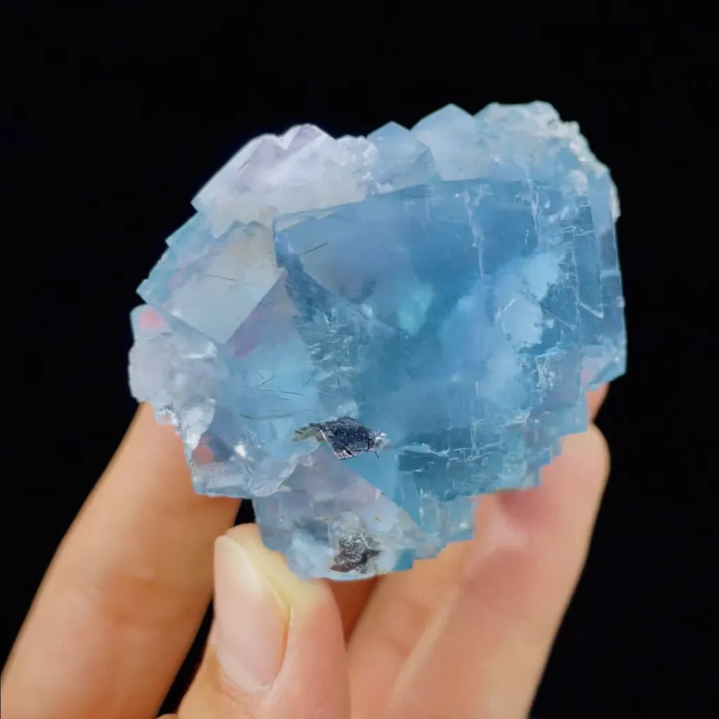 Natural Blue Cubic Fluorite comes from Yaogangxian,Hunan 45*50*45MM - image 2