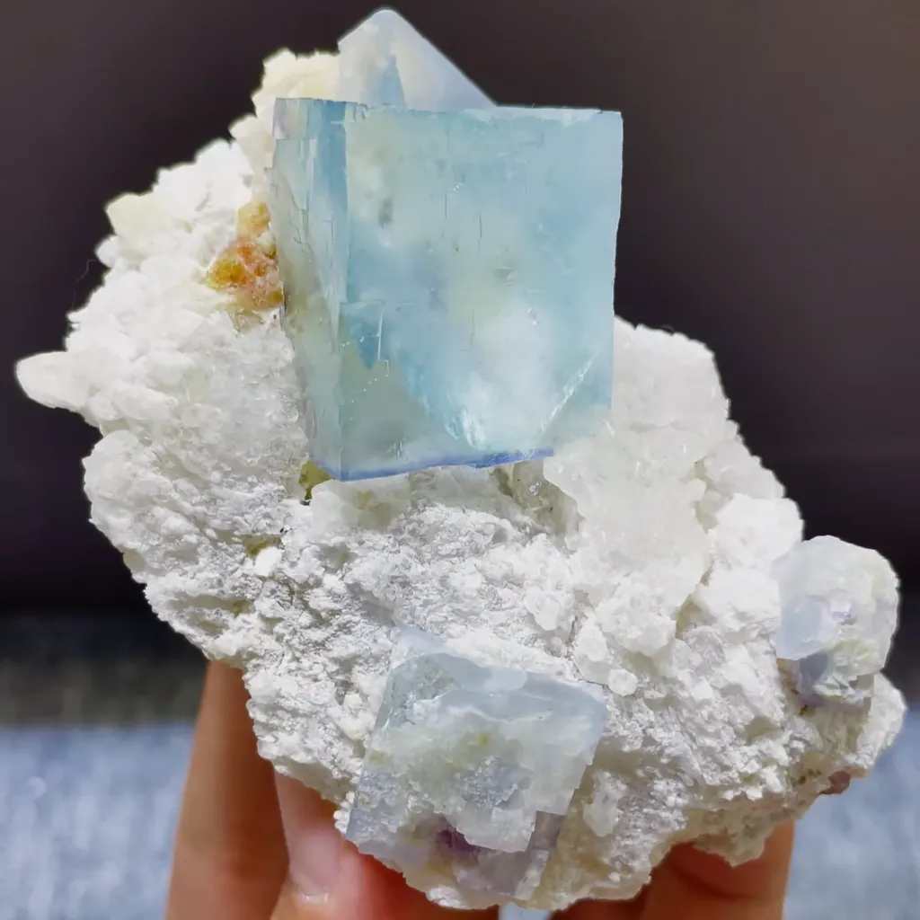 Natural Blue Cubic Fluorite comes from Yaogangxian,Hunan 60*45*90MM - image 2