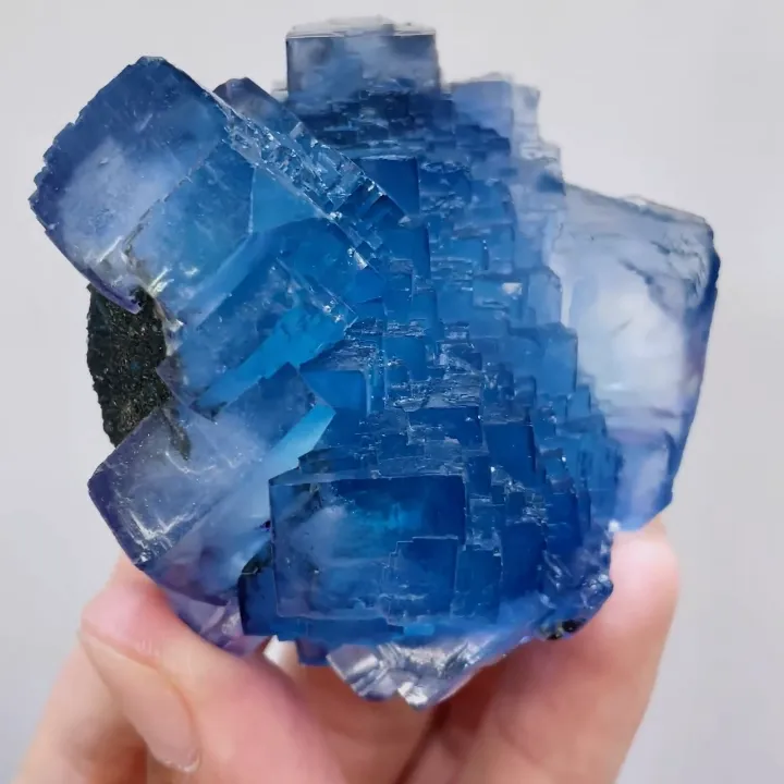 Natural Blue Cubic Fluorite comes from Yaogangxian,Hunan 60*55*30MM - image 6