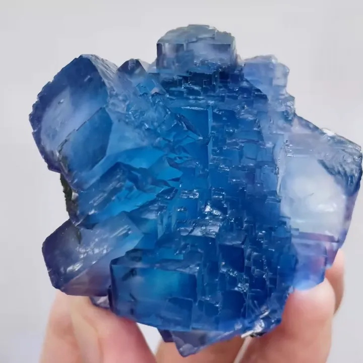 Natural Blue Cubic Fluorite comes from Yaogangxian,Hunan 60*55*30MM - image 3
