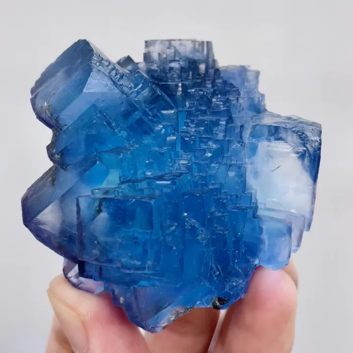 Natural Blue Cubic Fluorite comes from Yaogangxian,Hunan 60*55*30MM - image 7