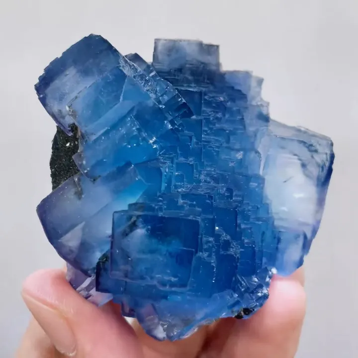 Natural Blue Cubic Fluorite comes from Yaogangxian,Hunan 60*55*30MM - image 5