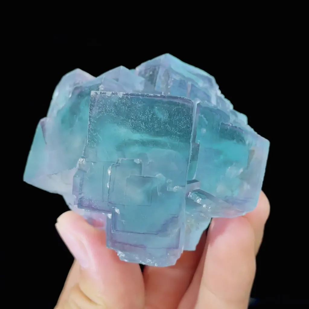 Natural Blue Cubic Fluorite comes from Yaogangxian,Hunan 60*55*40MM image