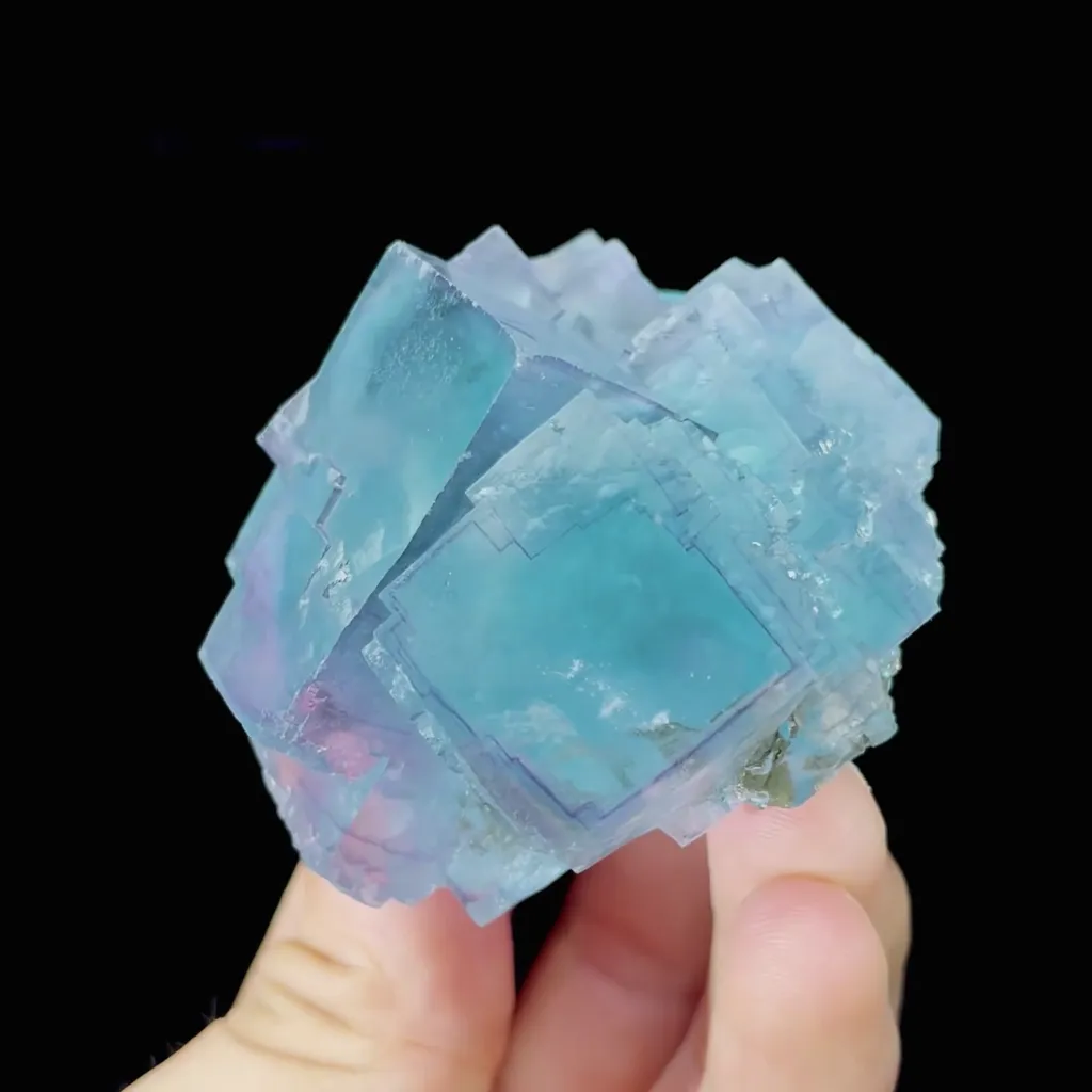 Natural Blue Cubic Fluorite comes from Yaogangxian,Hunan 60*55*40MM - image 2
