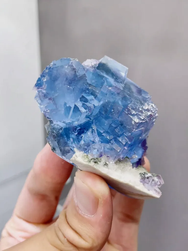 Natural Blue Cubic Fluorite comes from Yaogangxian,Hunan 70*35*50MM - image 3