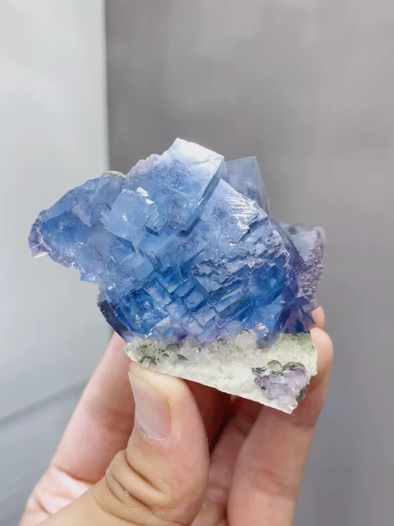 Natural Blue Cubic Fluorite comes from Yaogangxian,Hunan 70*35*50MM - image 5