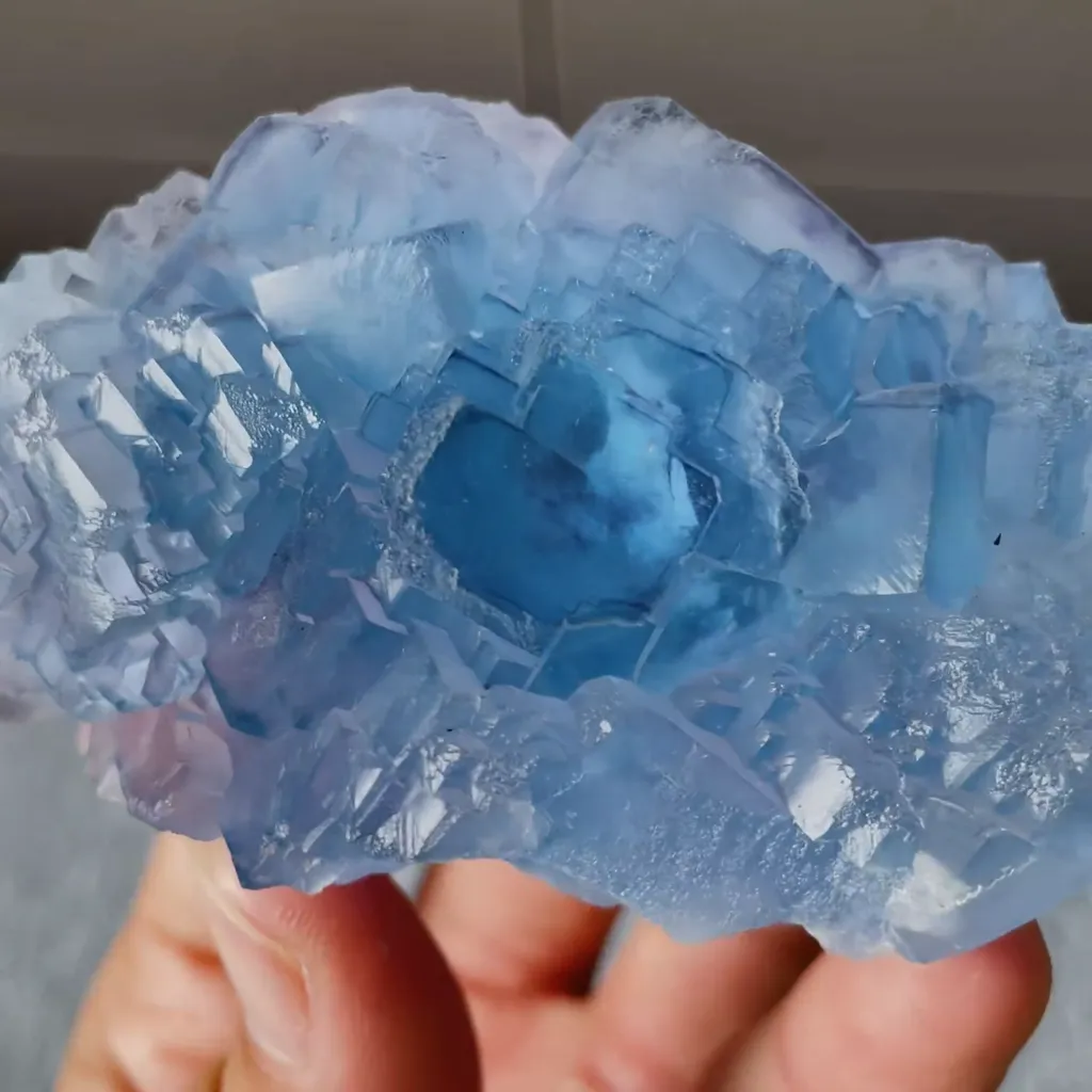 Natural Blue Cubic Fluorite  comes from Yaogangxian,Hunan 80*55*30MM - image 3