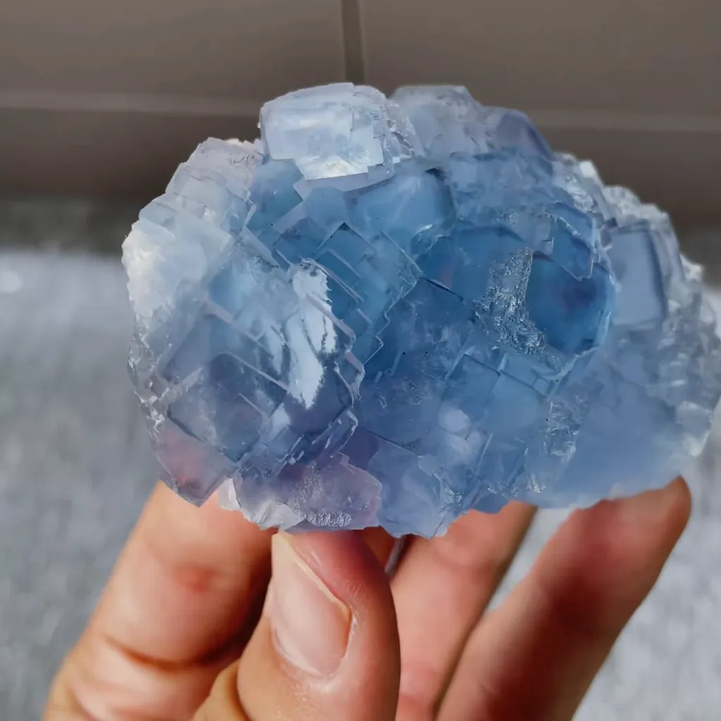 Natural Blue Cubic Fluorite  comes from Yaogangxian,Hunan 80*55*30MM - image 4