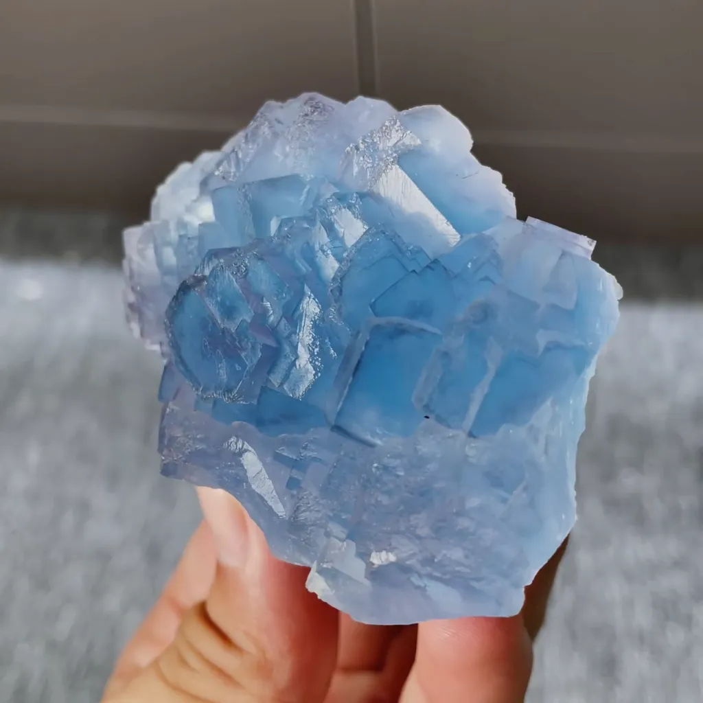 Natural Blue Cubic Fluorite  comes from Yaogangxian,Hunan 80*55*30MM - image 2