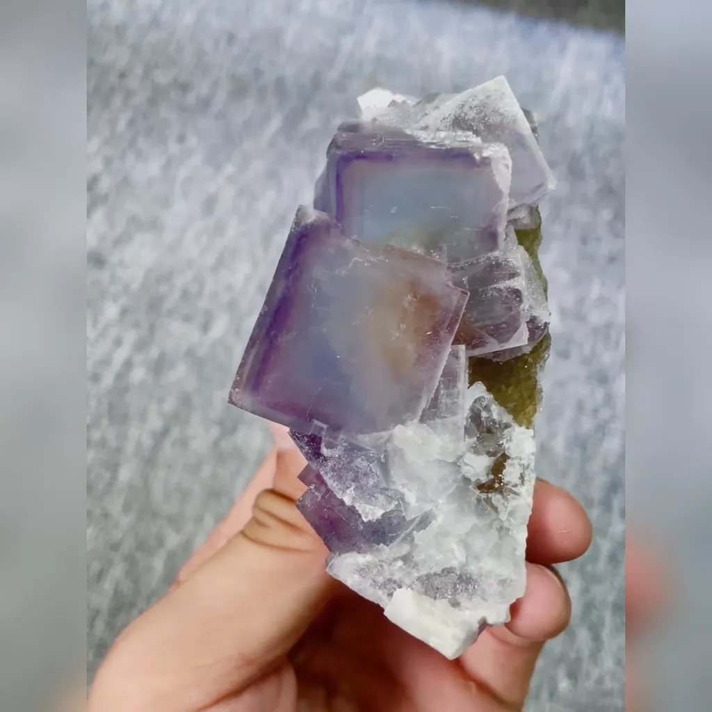 Natural Blue Cubic Fluorite comes from Yaogangxian,Hunan 90*50*45MM - image 3